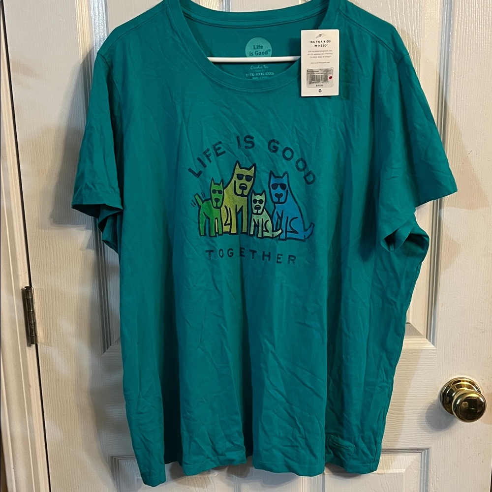 Life Is Good Teal Short Sleeve Tee